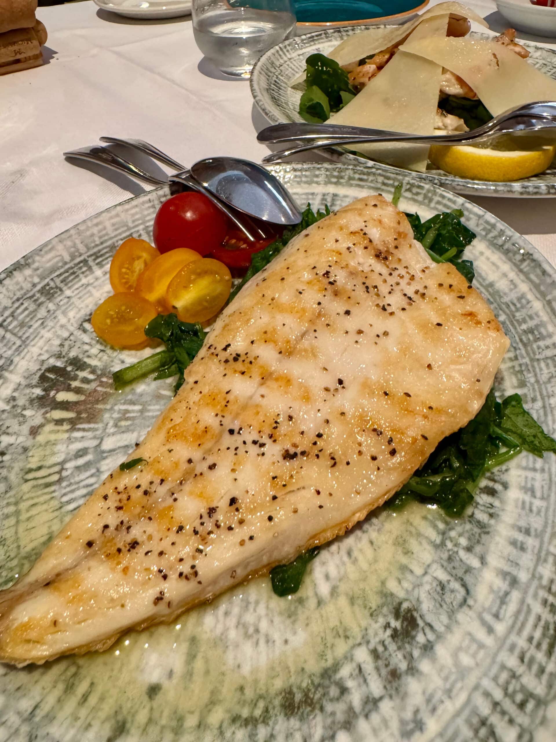 Fish and veggies from La Buchetta.