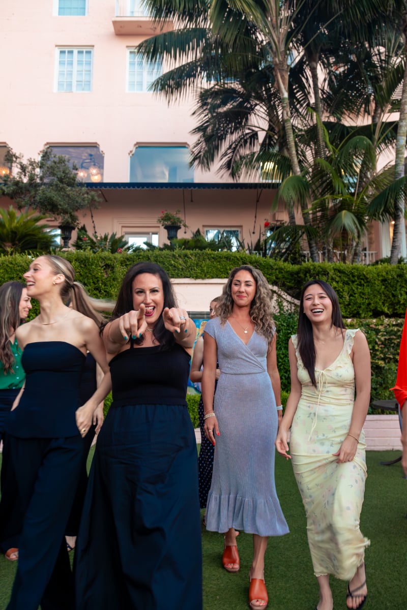 Liz walking with other attendees of the fresh air retreat.